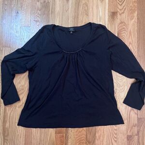 Talbots Black Pima Cotton Top Size 2X P